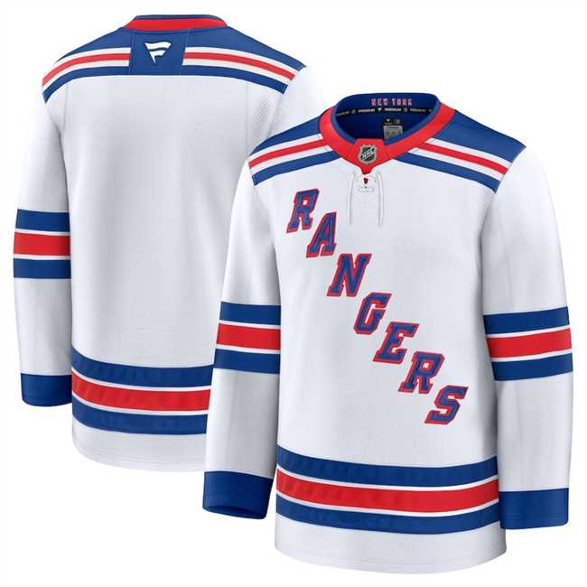 Mens New York Rangers Blank White 2024-25 Away Stitched Hockey Jersey Dzhi->new york rangers->NHL Jersey